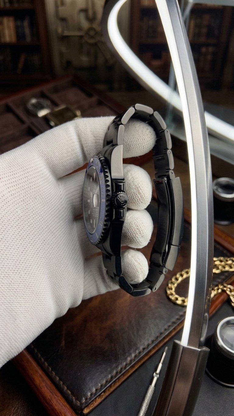 Premium Rolex Submariner Full Black and blue Dail Stainless steel